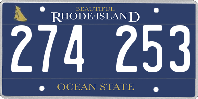 RI license plate 274253