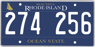 RI license plate 274256
