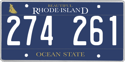 RI license plate 274261