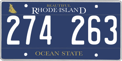 RI license plate 274263