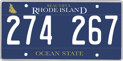 RI license plate 274267
