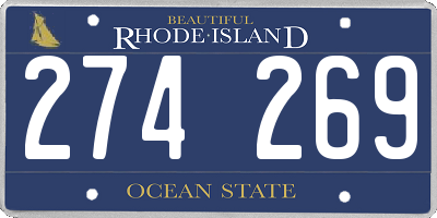 RI license plate 274269