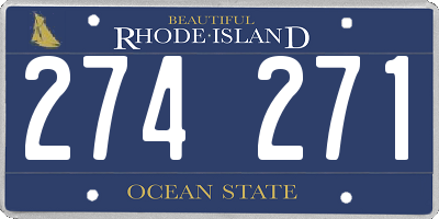 RI license plate 274271