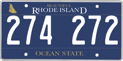 RI license plate 274272