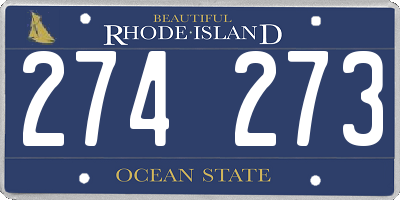 RI license plate 274273