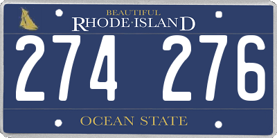 RI license plate 274276