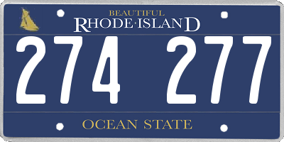 RI license plate 274277