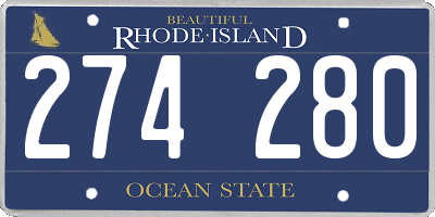 RI license plate 274280