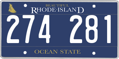 RI license plate 274281