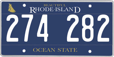 RI license plate 274282
