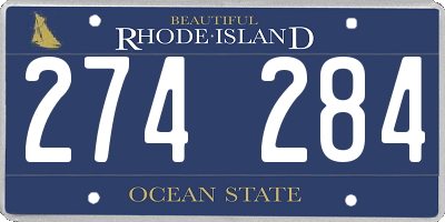 RI license plate 274284