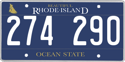 RI license plate 274290