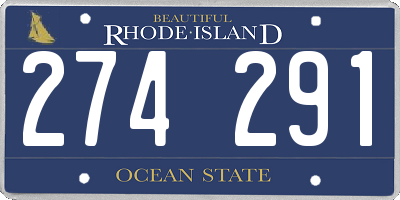 RI license plate 274291