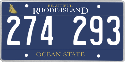 RI license plate 274293