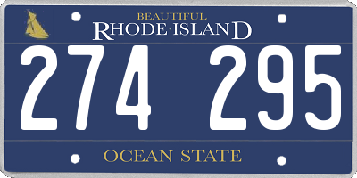 RI license plate 274295