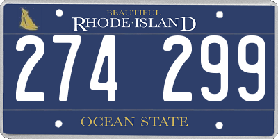 RI license plate 274299