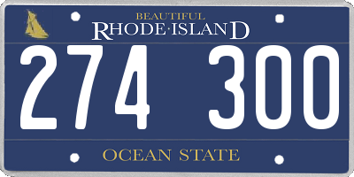 RI license plate 274300