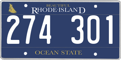 RI license plate 274301