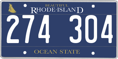 RI license plate 274304