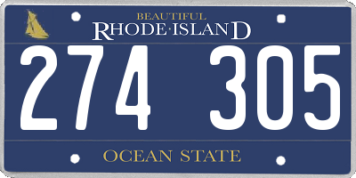 RI license plate 274305