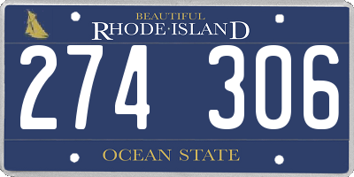 RI license plate 274306