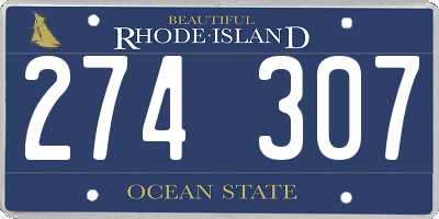 RI license plate 274307