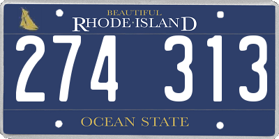 RI license plate 274313