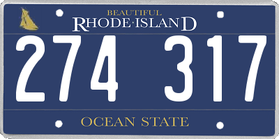 RI license plate 274317