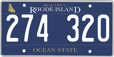RI license plate 274320