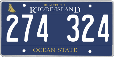 RI license plate 274324