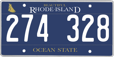 RI license plate 274328