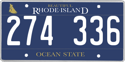 RI license plate 274336