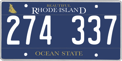 RI license plate 274337