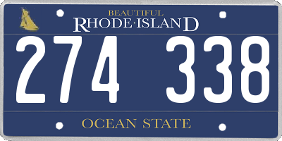 RI license plate 274338