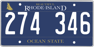 RI license plate 274346