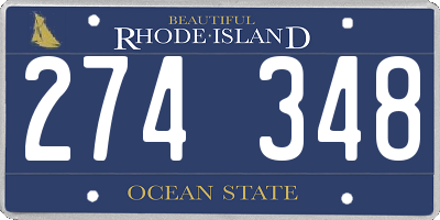 RI license plate 274348