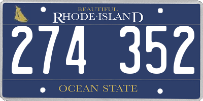 RI license plate 274352