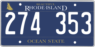 RI license plate 274353