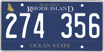 RI license plate 274356