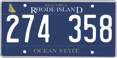 RI license plate 274358