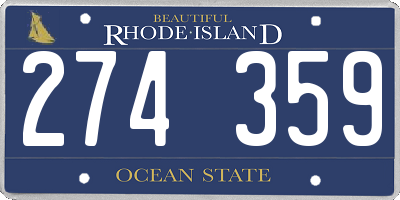 RI license plate 274359