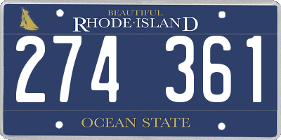 RI license plate 274361