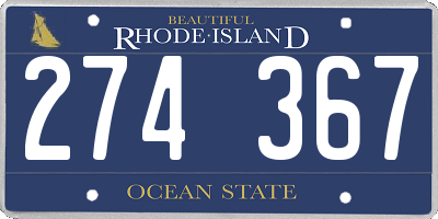 RI license plate 274367