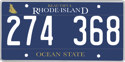 RI license plate 274368