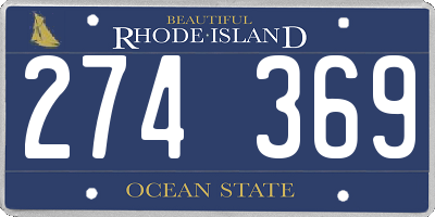 RI license plate 274369