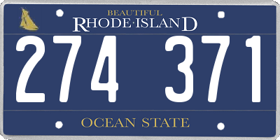 RI license plate 274371