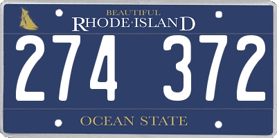 RI license plate 274372