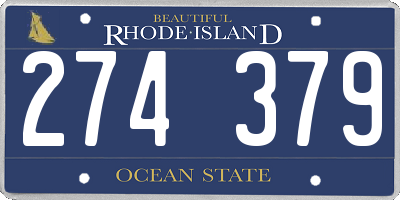 RI license plate 274379