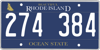 RI license plate 274384