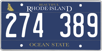 RI license plate 274389